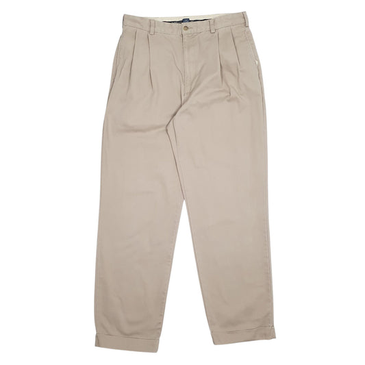 Mens Brown Polo Ralph Lauren Vintage Pleated Chino Trousers