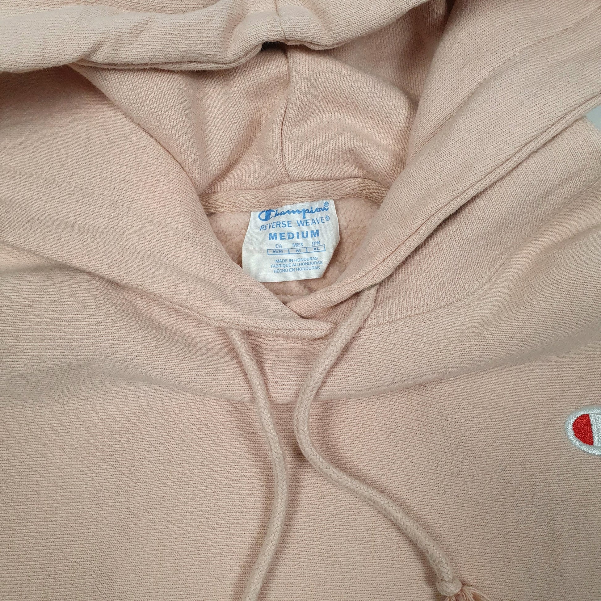 Womens Pink Champion Reverse Weave Crop Top Hoodie Jumper