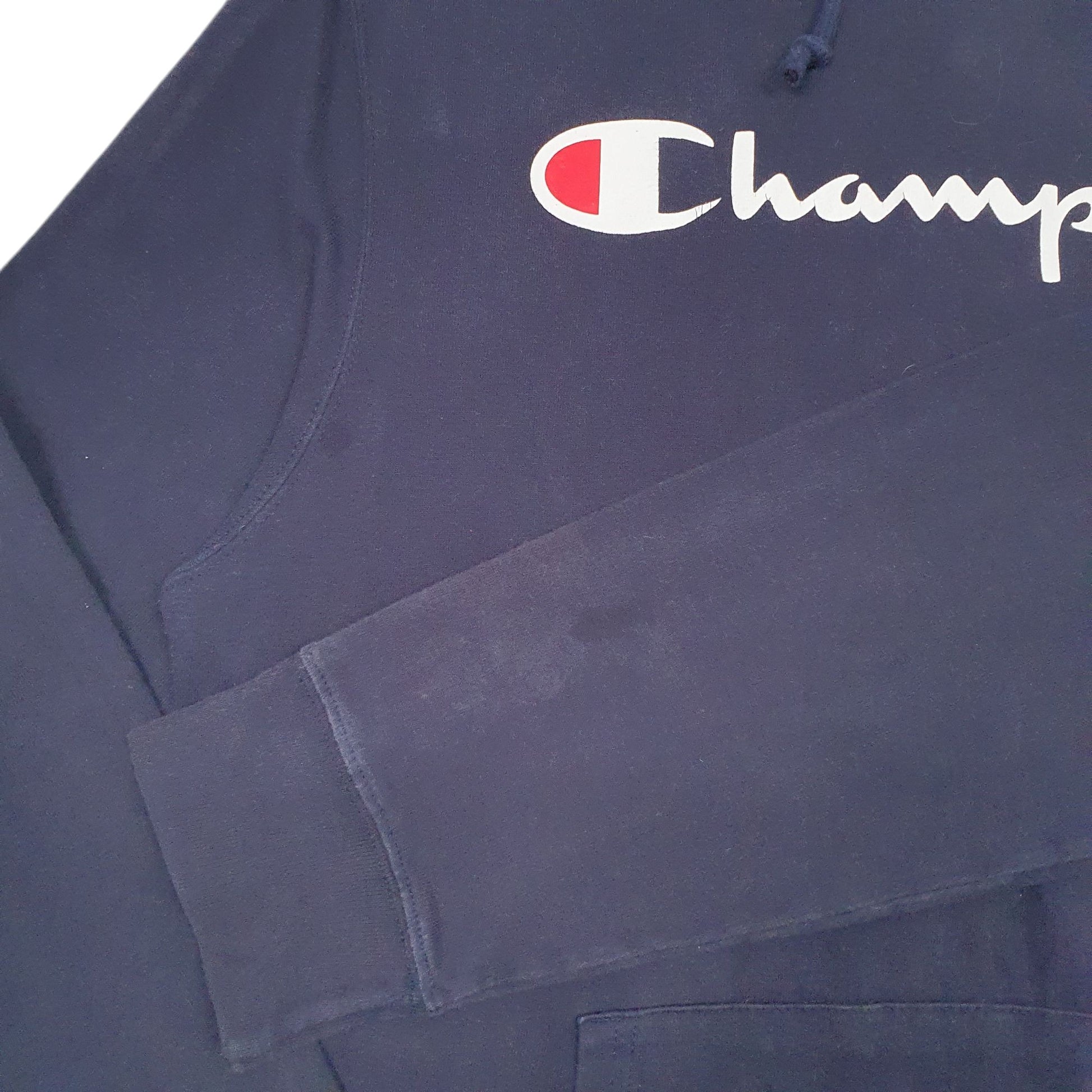 Womens Navy Champion Lightweight Spellout Hoodie Jumper