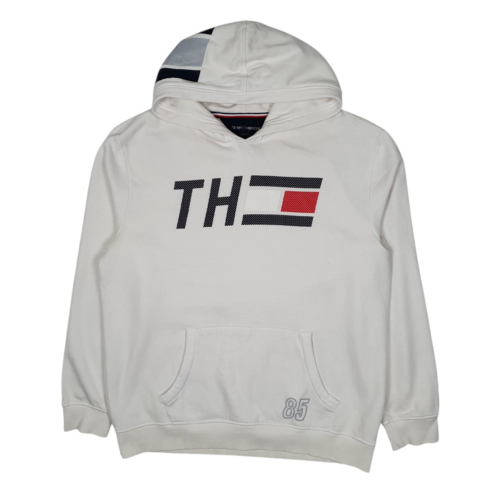 Mens White Tommy Hilfiger Sport Hoodie Jumper