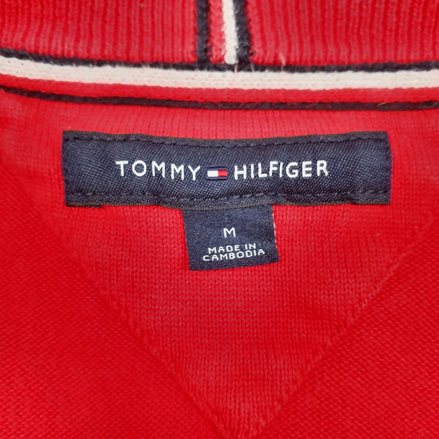 Mens Red Tommy Hilfiger  Crewneck Jumper