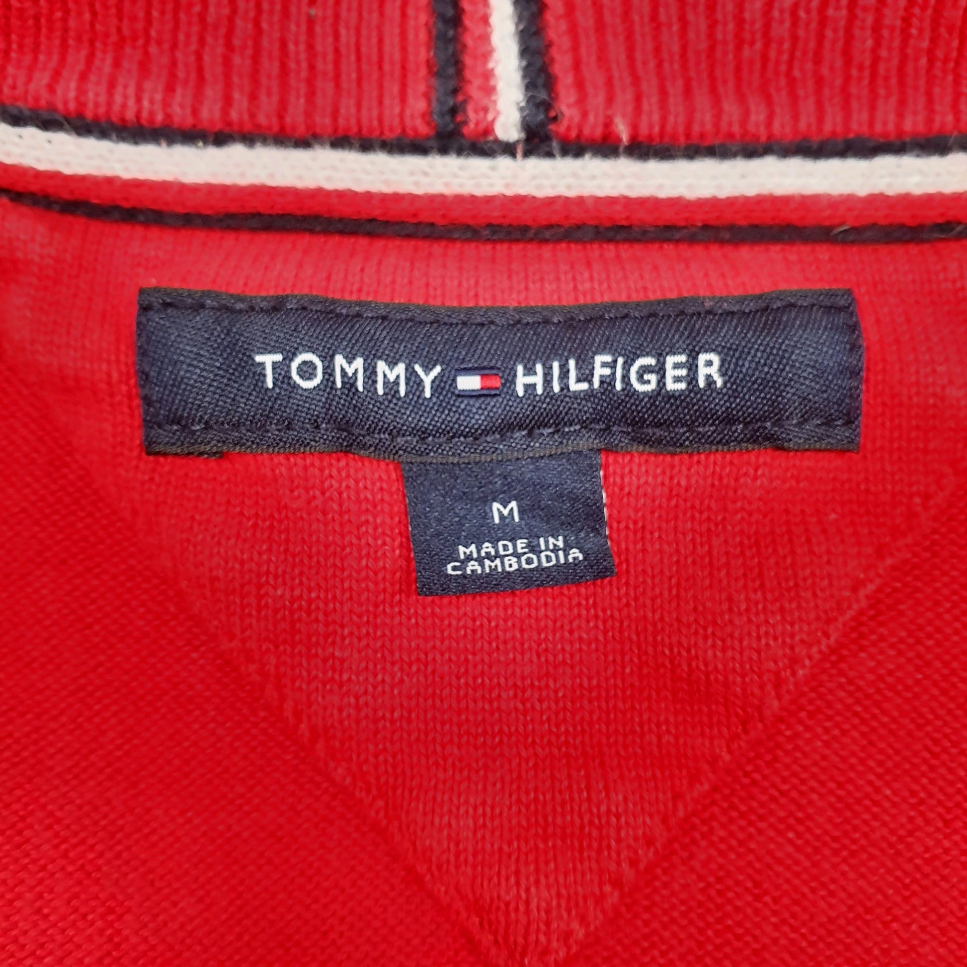 Mens Red Tommy Hilfiger  Crewneck Jumper