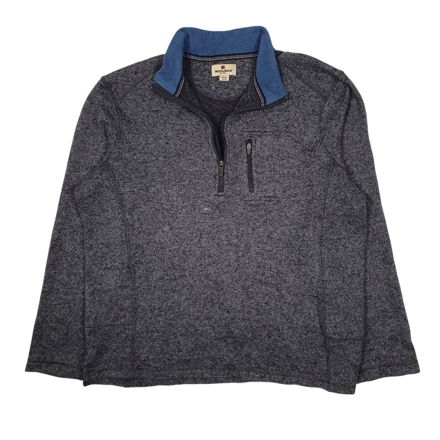 Mens Grey Woolrich  Quarter Zip Jumper