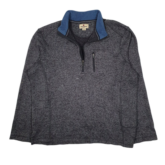Mens Grey Woolrich  Quarter Zip Jumper