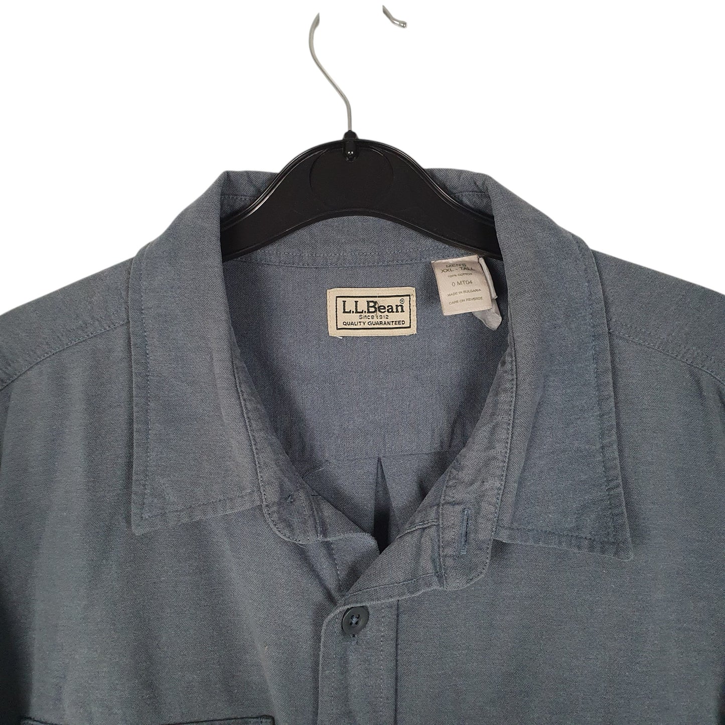 Mens Blue L.L.Bean Thick Chamois  Shirt