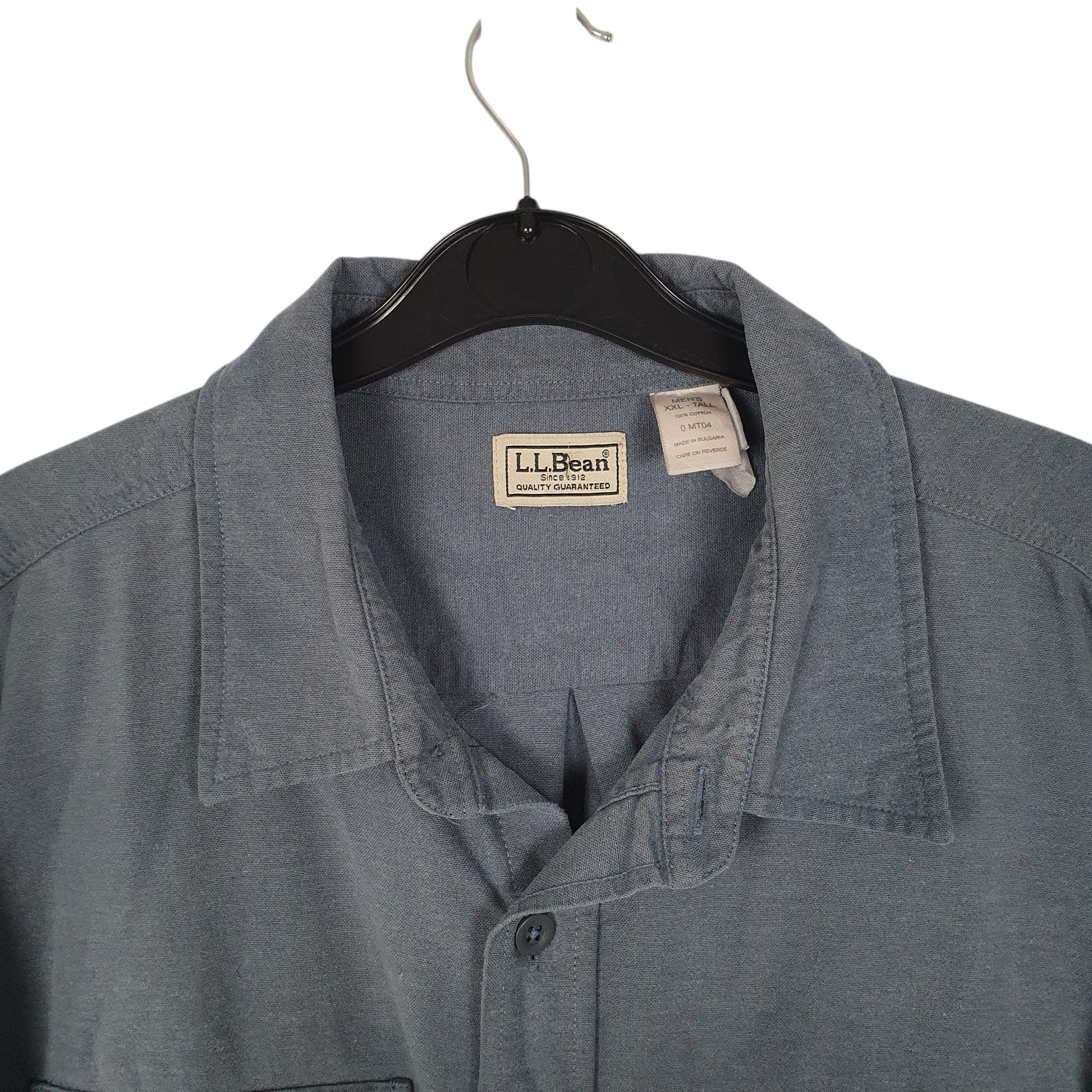 Mens Blue L.L.Bean Thick Chamois  Shirt