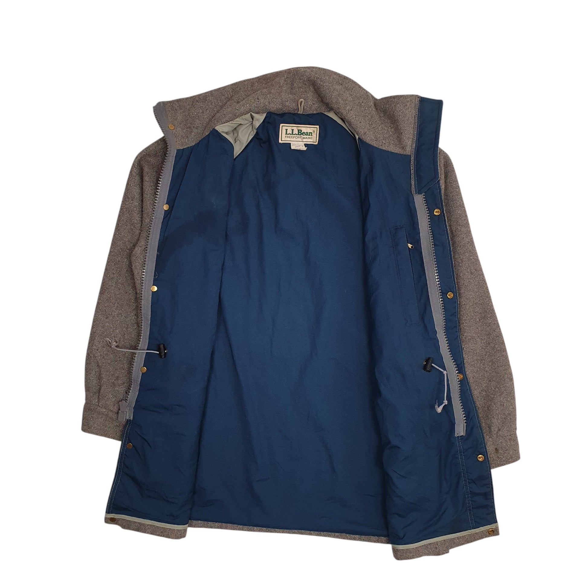 Mens Grey L.L.Bean Vintage 1980s Field  Coat