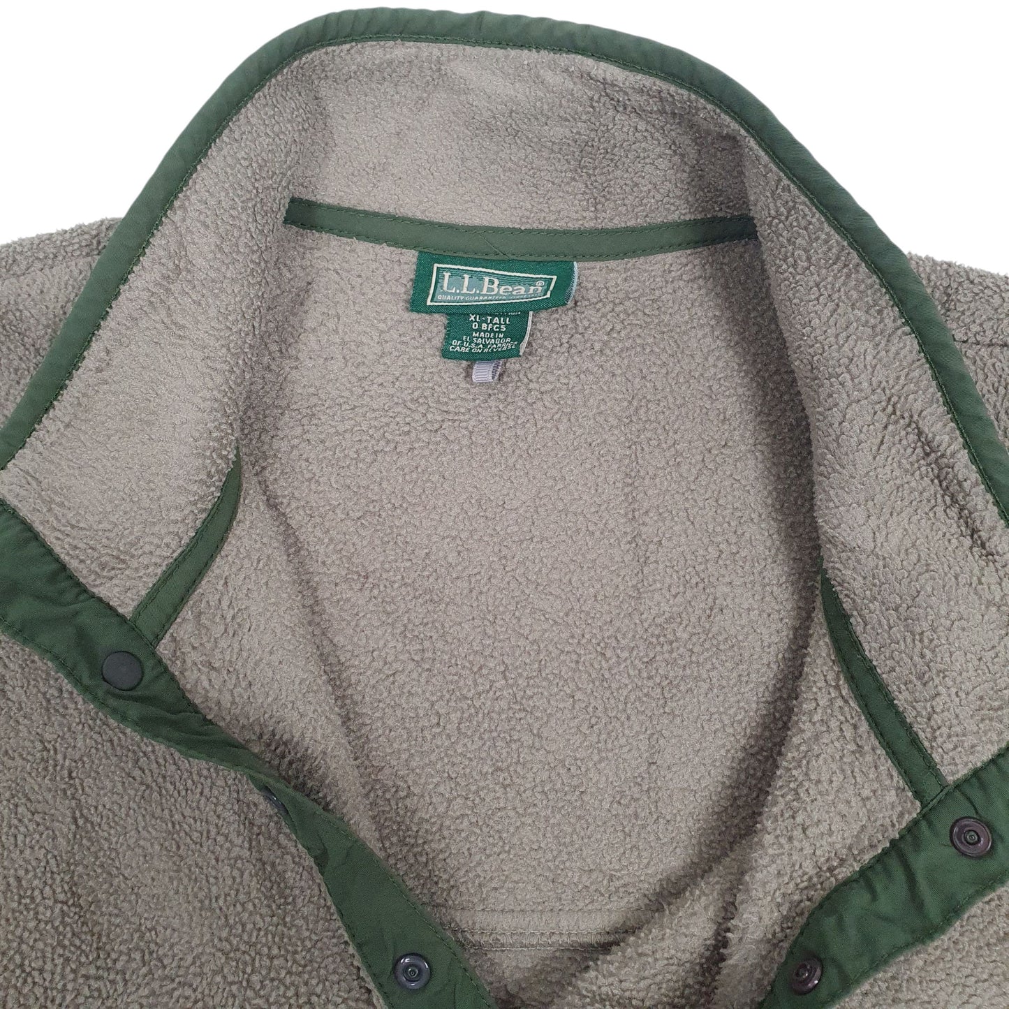 Mens Green LL Bean Vintage 90s Snap-T Quarter Zip Jumper