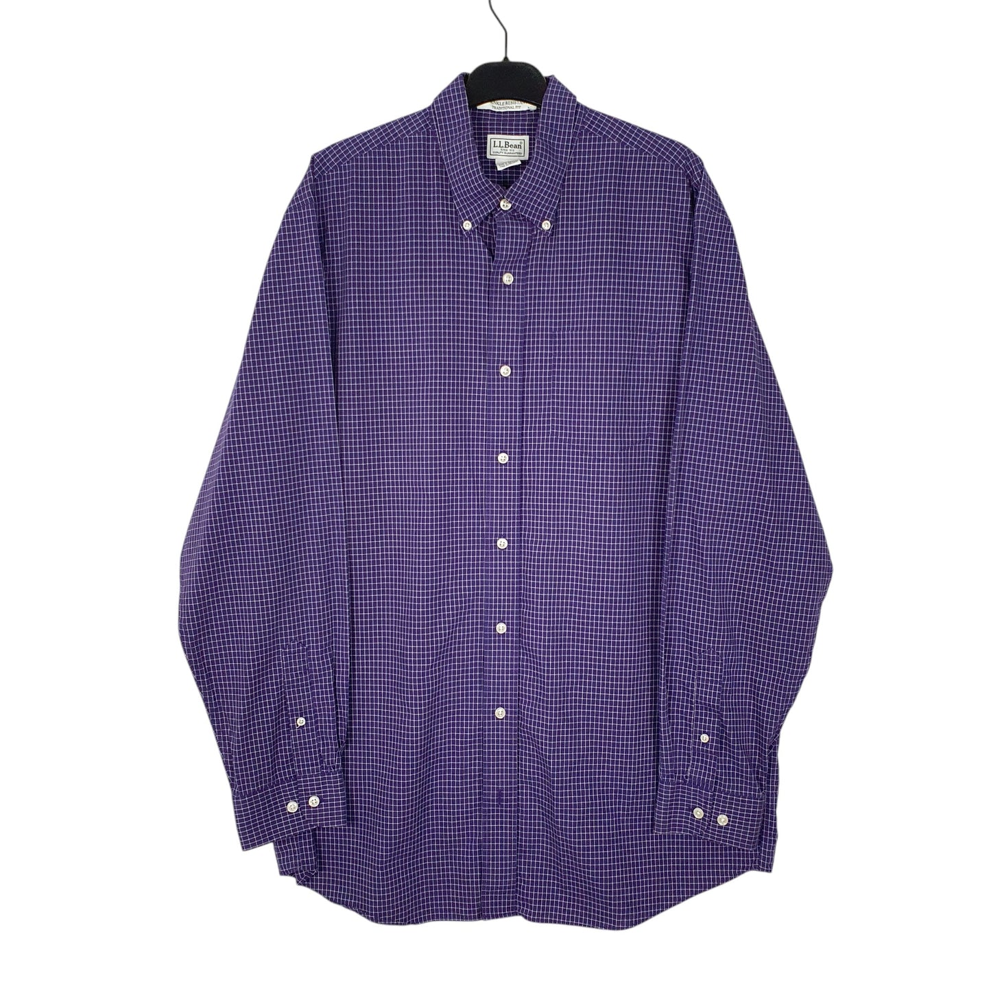 Mens Purple L.L.Bean Tall Long Sleeve Shirt