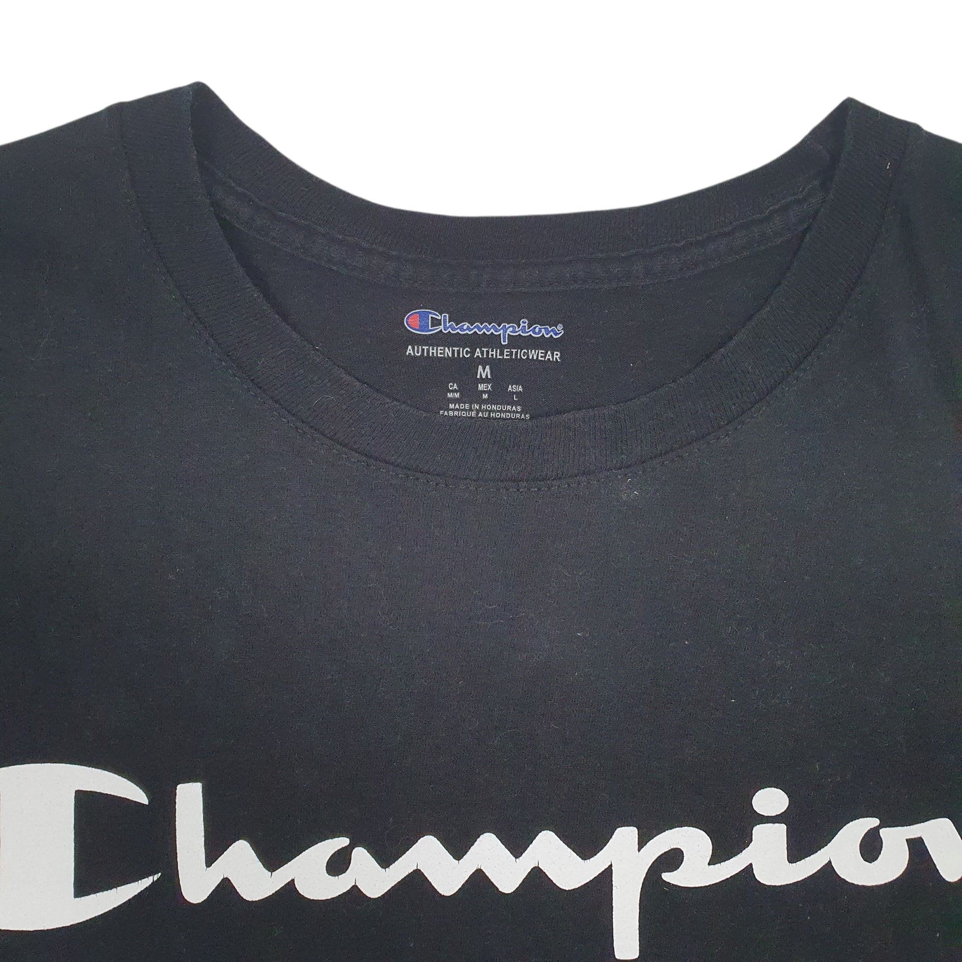 Mens Black Champion Spellout  T Shirt