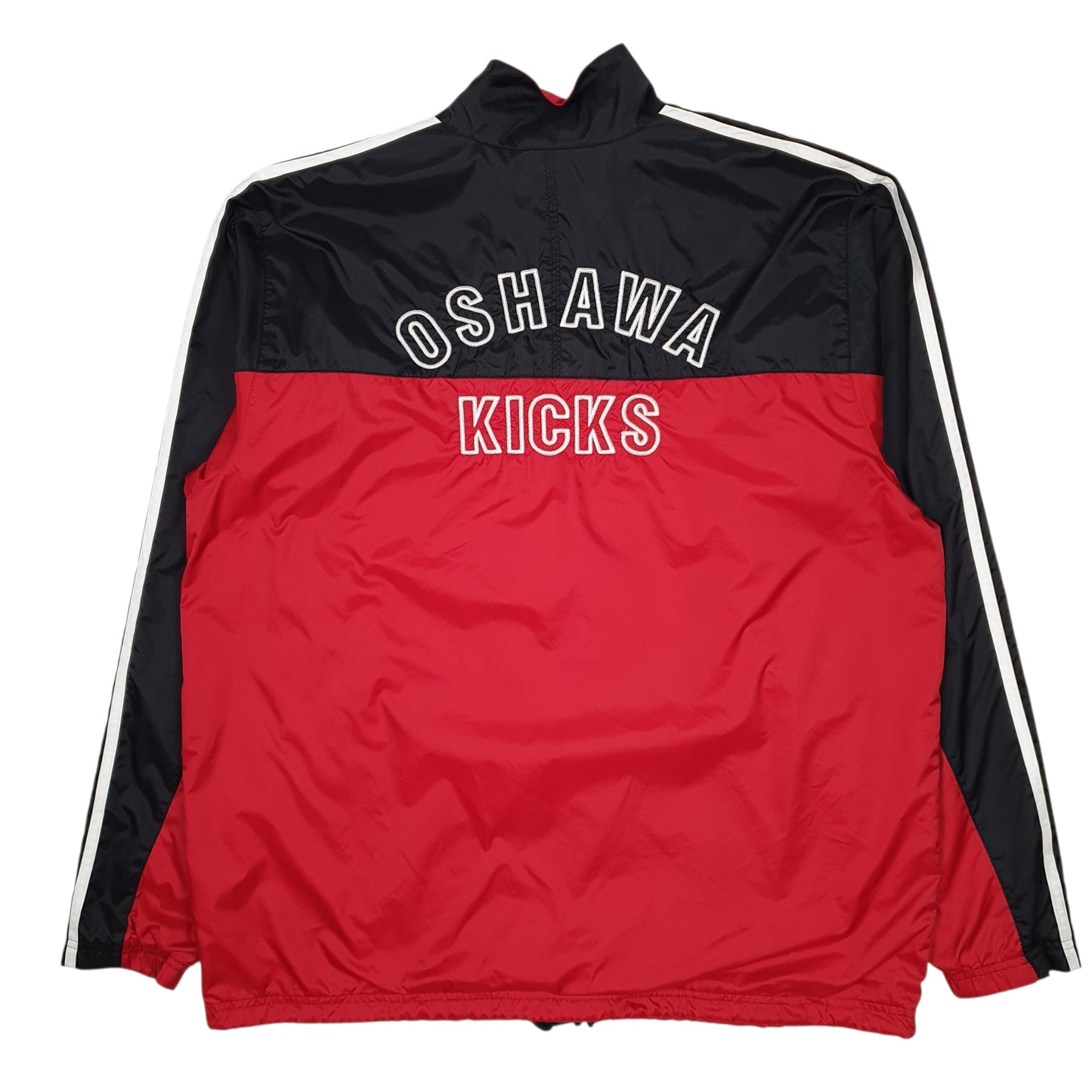 Mens Red Adidas Oshawa Kicks Vintage 2000s Full Zip Coat