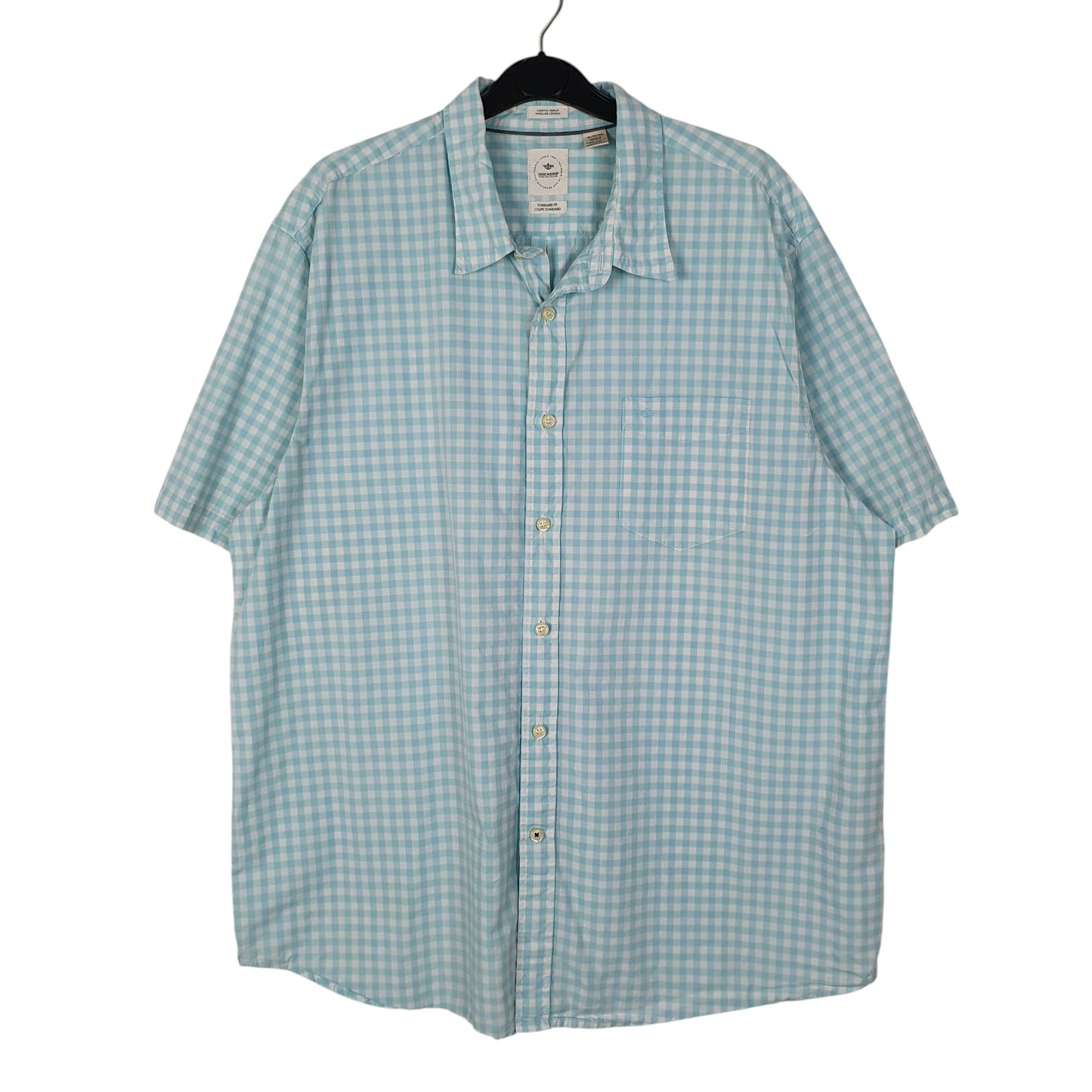 Mens Blue Dockers Coastal Poplin Short Sleeve Shirt