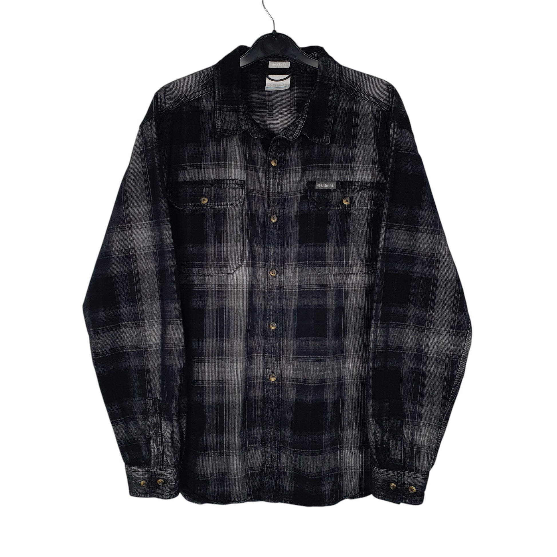 Mens Grey Columbia Sportswear Company Corduroy Long Sleeve Shirt