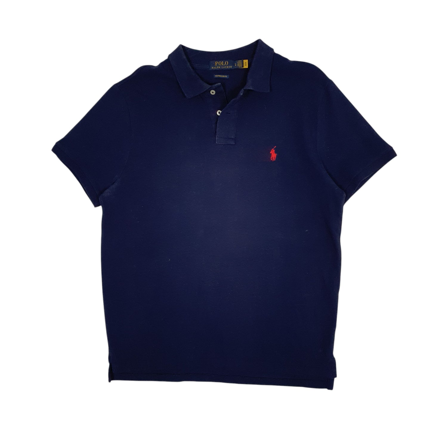 Mens Navy Polo Ralph Lauren Custom Slim Fit Short Sleeve Polo Shirt