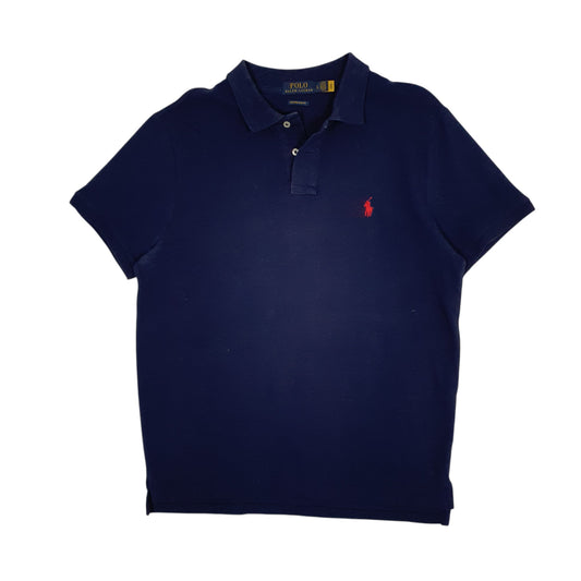 Mens Navy Polo Ralph Lauren Custom Slim Fit Short Sleeve Polo Shirt