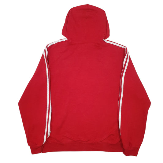 Mens Red Adidas Nebraska Hoodie Jumper