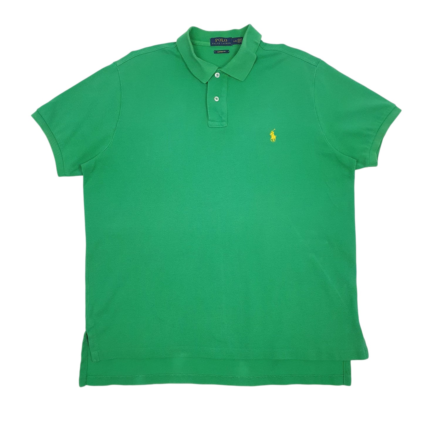 Mens Green Polo Ralph Lauren Custom Fit Short Sleeve Polo Shirt