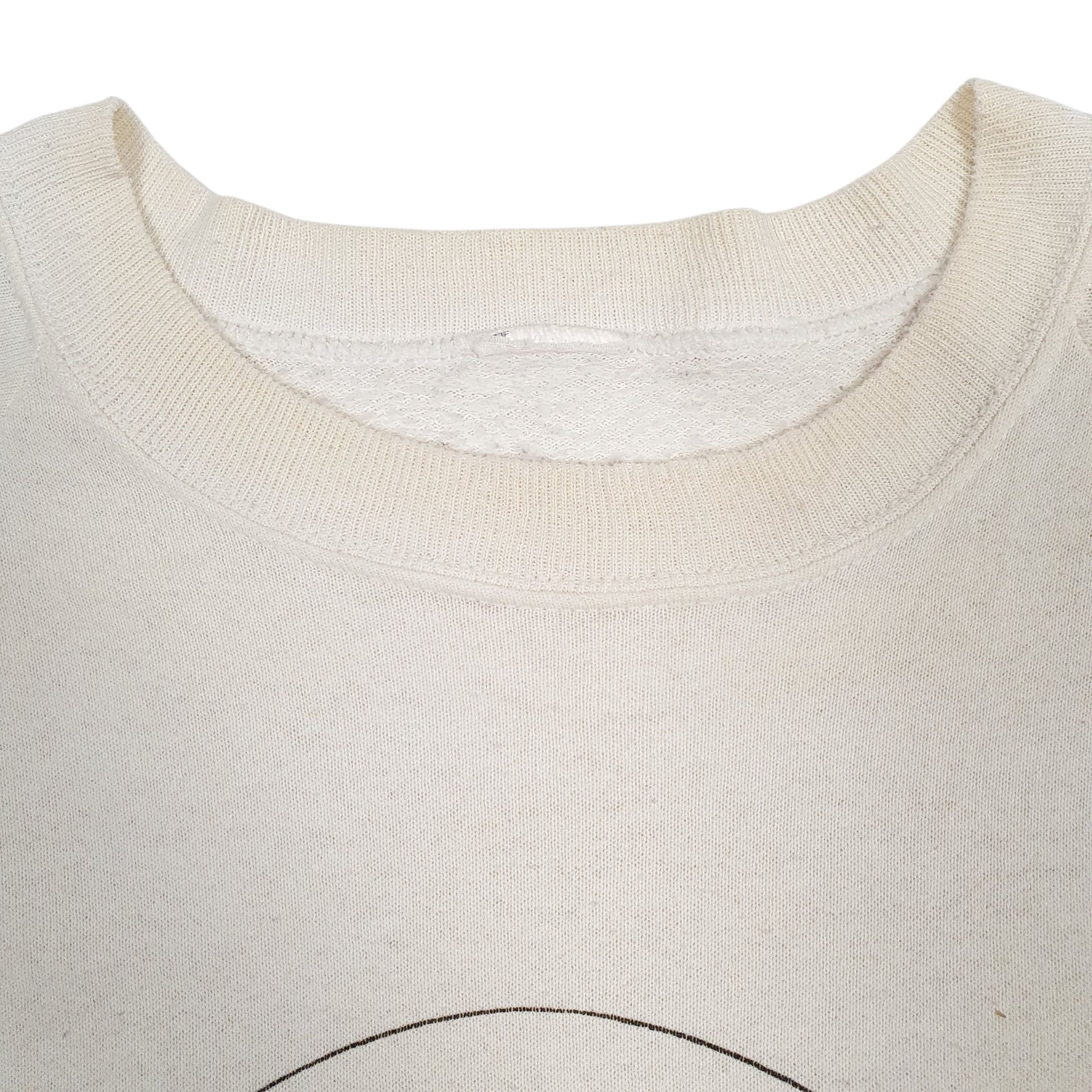 Mens White Unbranded Vintage 90s Crewneck Jumper