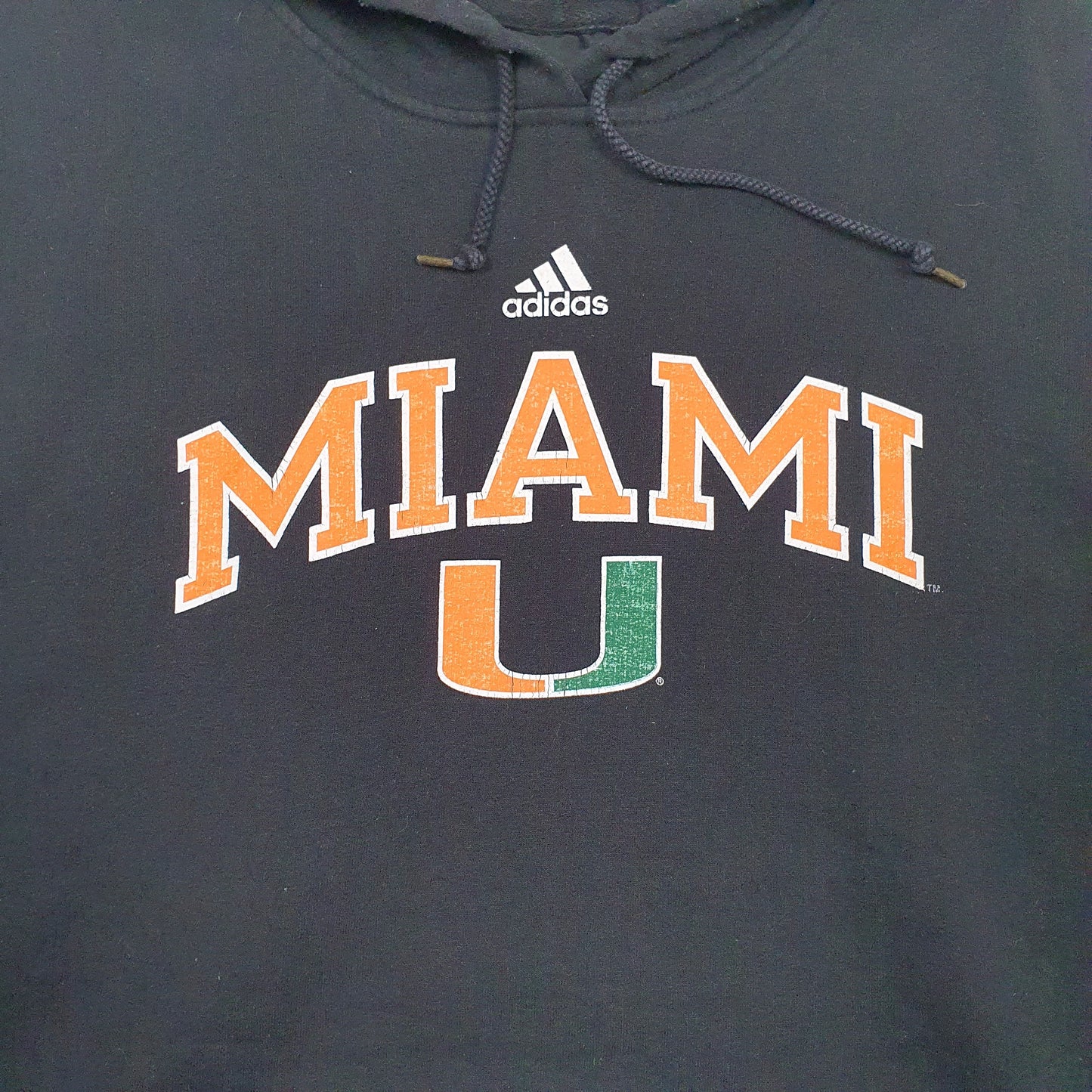 Mens Black Adidas Miami Hurricanes Hoodie Jumper