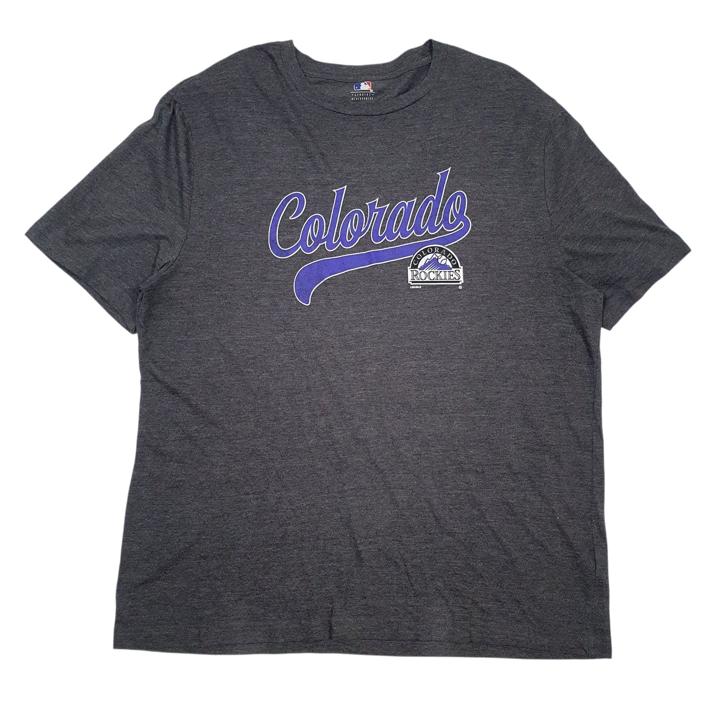 Mens Grey MLB Colorado Rockies Short Sleeve T Shirt