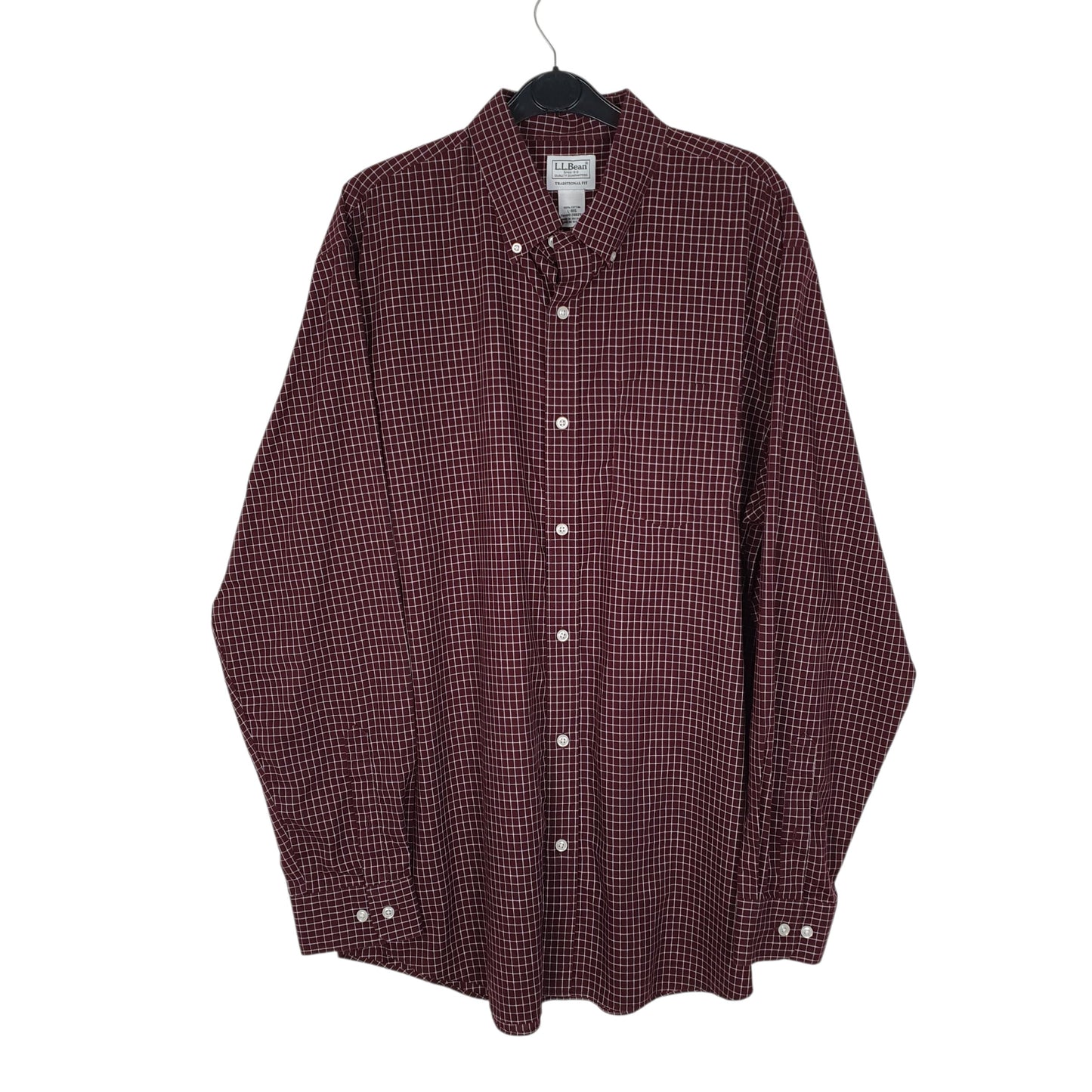 Mens Burgundy L.L.Bean  Long Sleeve Shirt