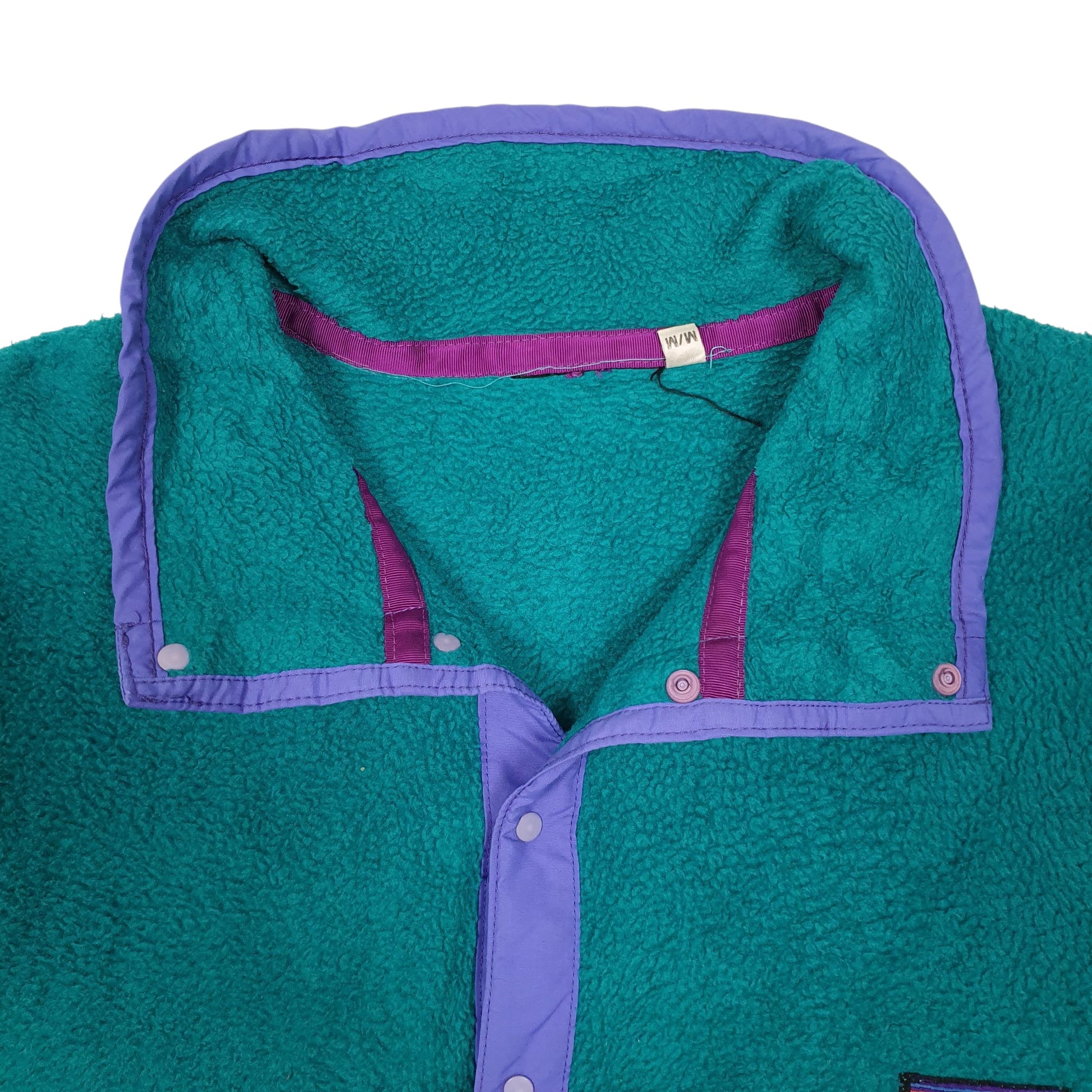 Mens Green Patagonia Vintage 1980s Snap T Synchilla Quarter Zip Jumper