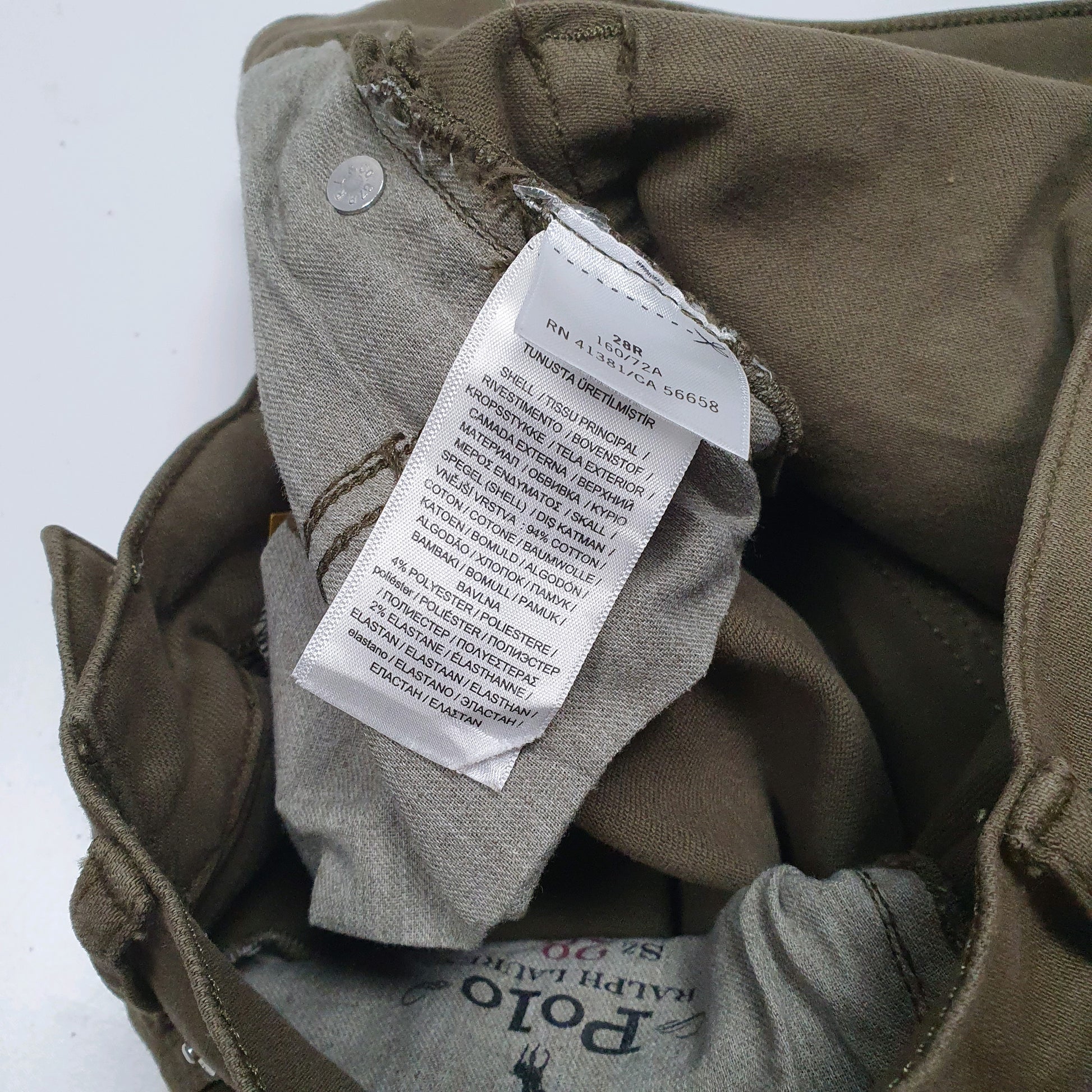 Mens Olive Polo Ralph Lauren Tompkins Skinny High Rise  Shorts