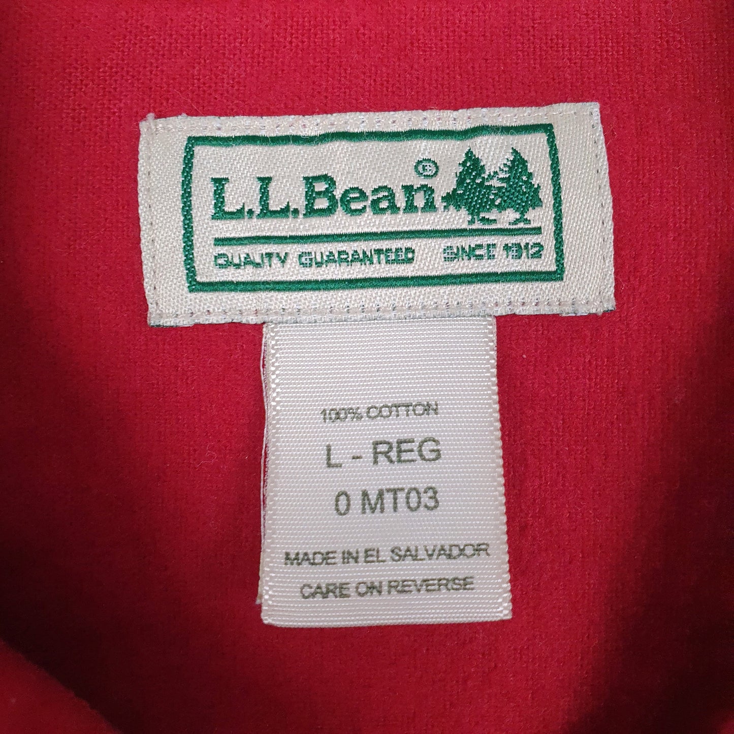 Mens Red L.L.Bean Chamois  Shirt