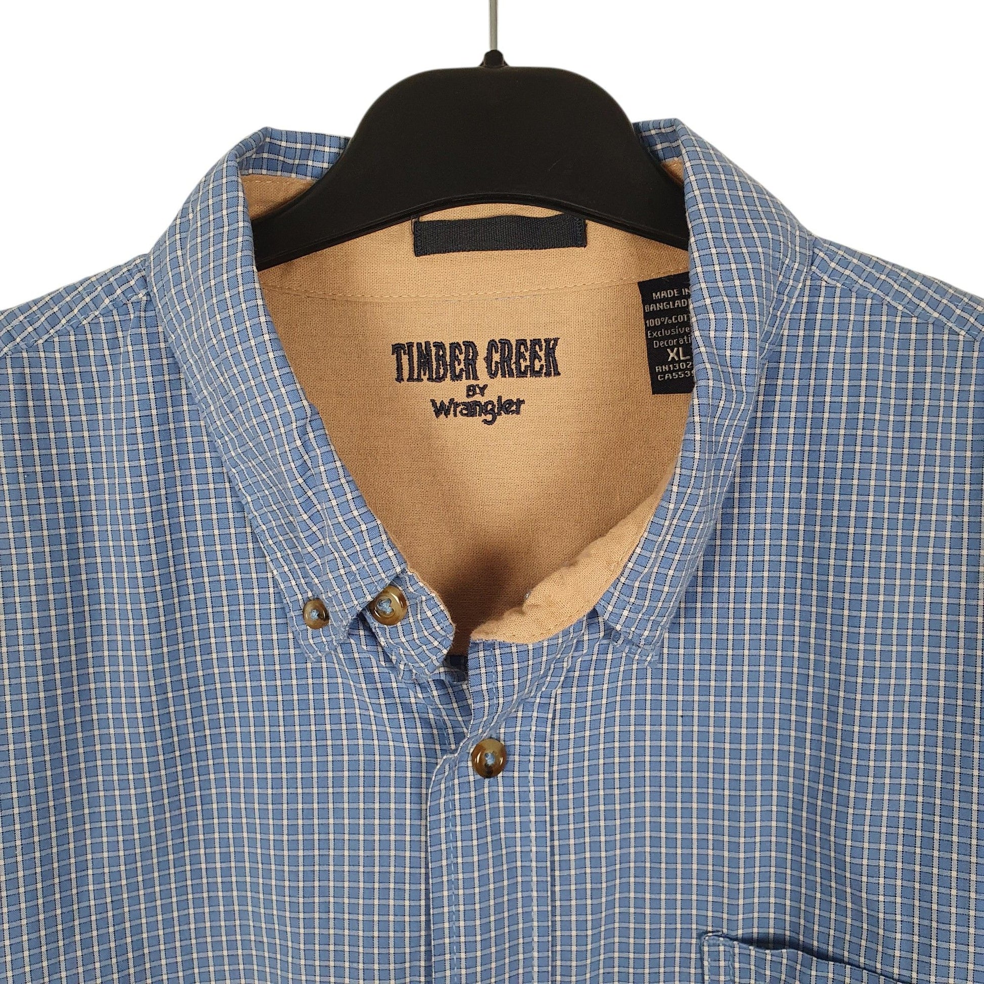 Mens Blue Wrangler Timber Creek  Shirt