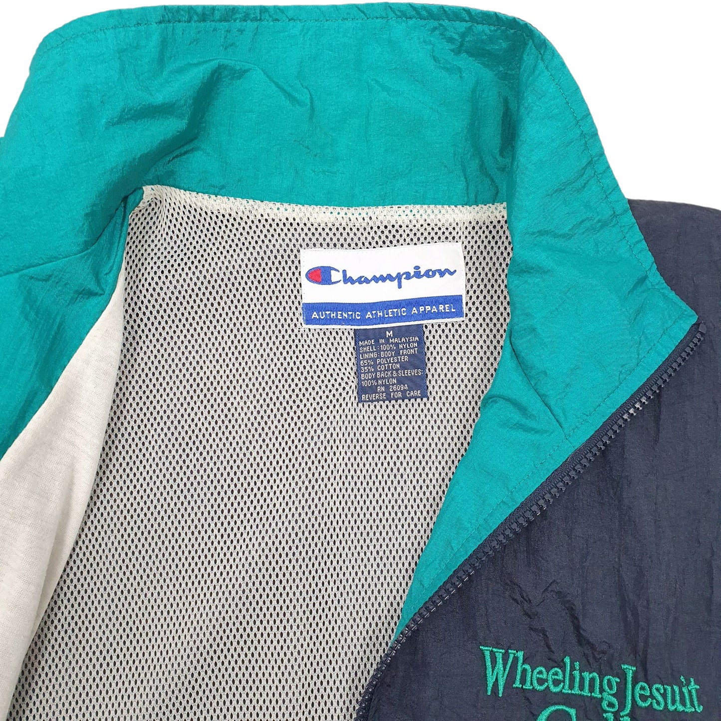 Mens Navy Champion Vintage 90s Wheeling Jesuit College  Coat