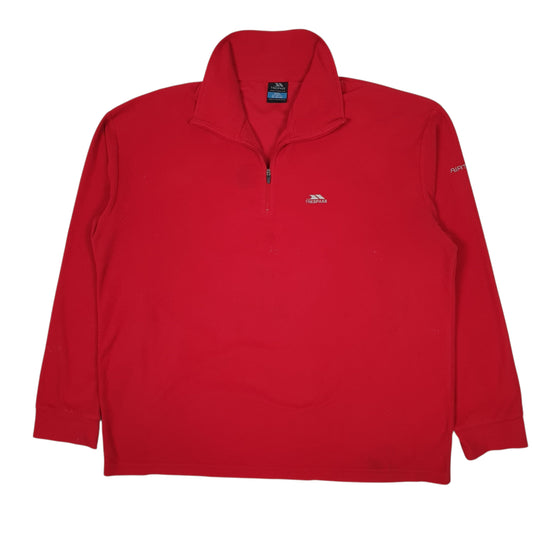 Mens Red Trespass  Quarter Zip Jumper
