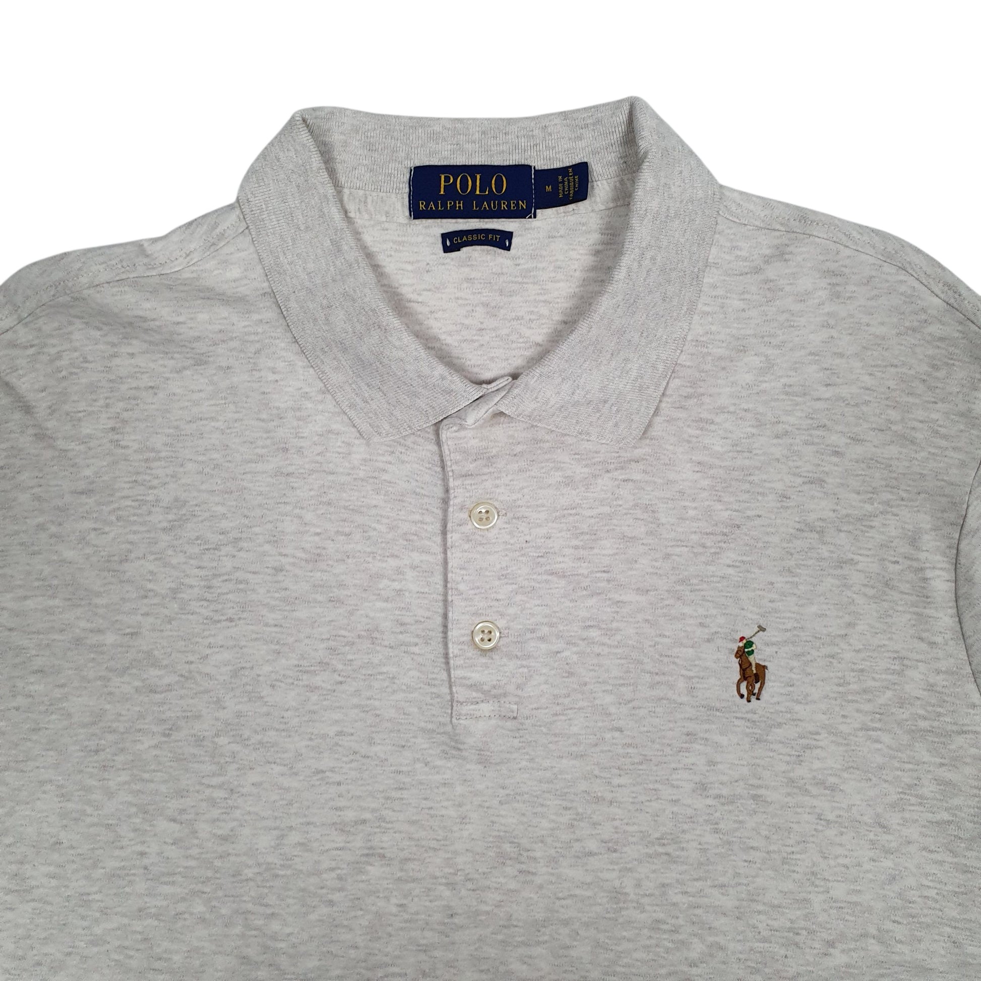 Mens Grey Polo Ralph Lauren Classic Fit  Polo Shirt