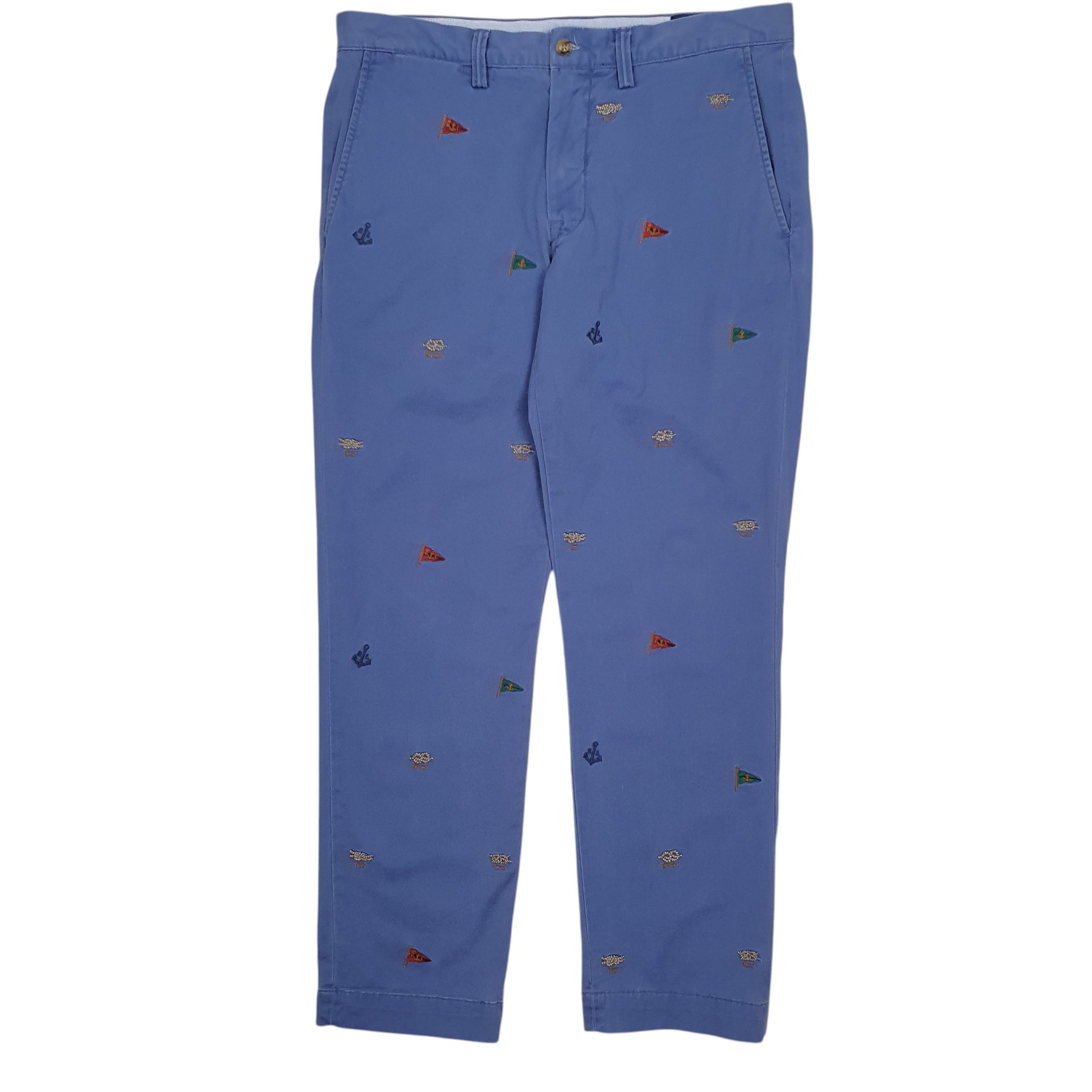 Mens Blue Polo Ralph Lauren Sailing Knots Stretch Chino Trousers