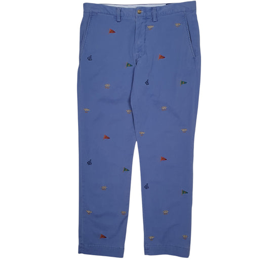 Mens Blue Polo Ralph Lauren Sailing Knots Stretch Chino Trousers
