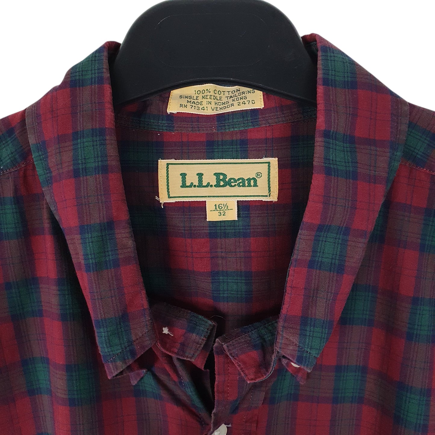 Mens Burgundy L.L.Bean Vintage 90s  Shirt