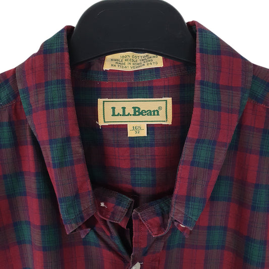 Mens Burgundy L.L.Bean Vintage 90s  Shirt