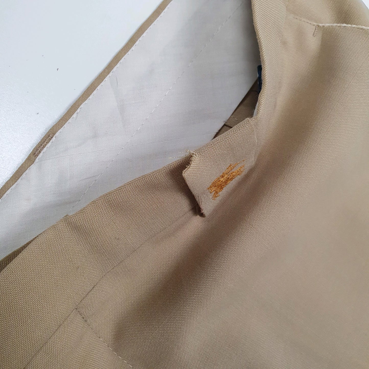 Mens Beige Burberry   Trousers