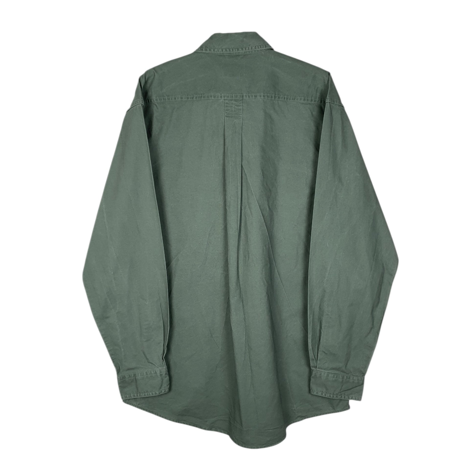 Mens Green L.L.Bean Canvas  Shirt