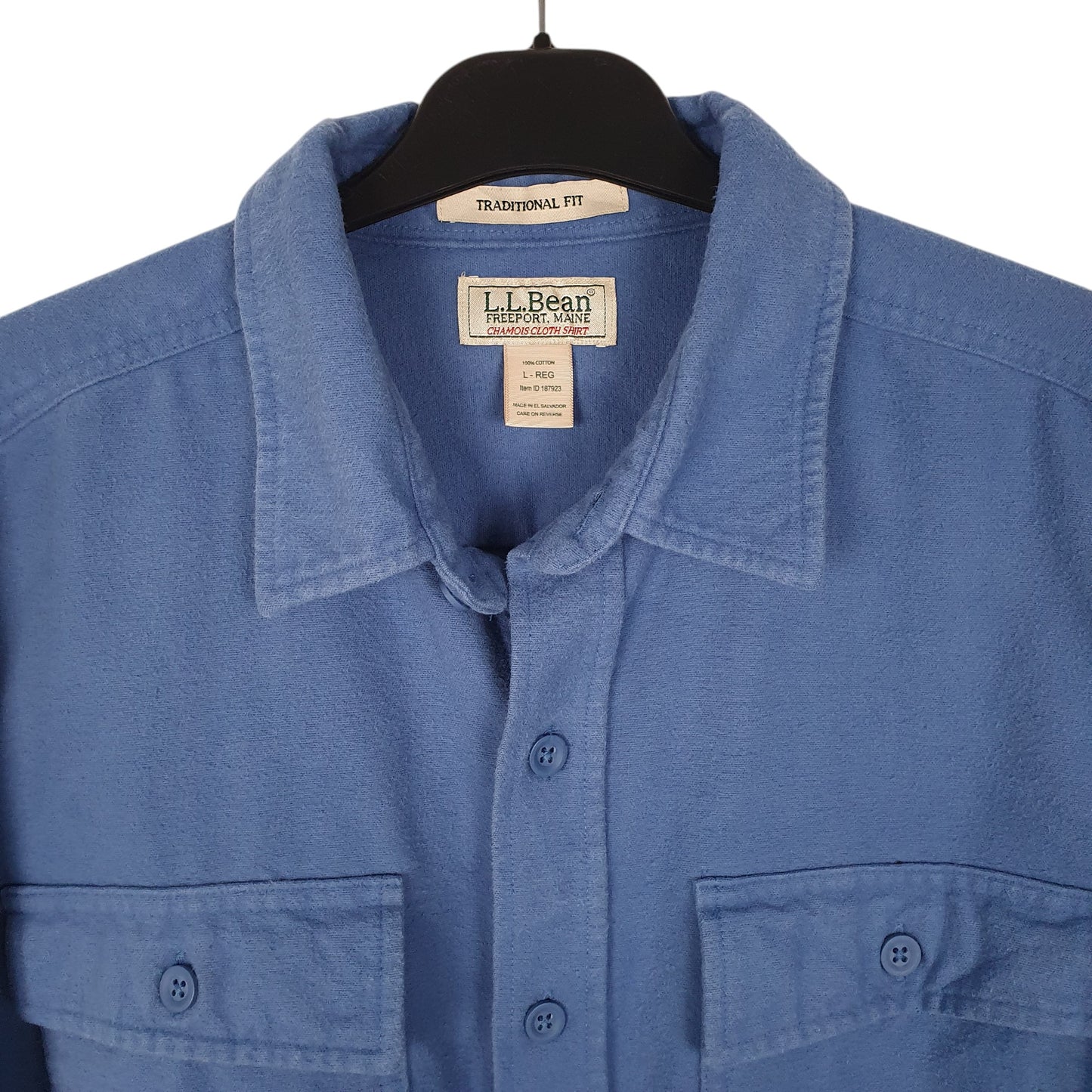 Mens Blue L.L.Bean Thick Chamois  Shirt