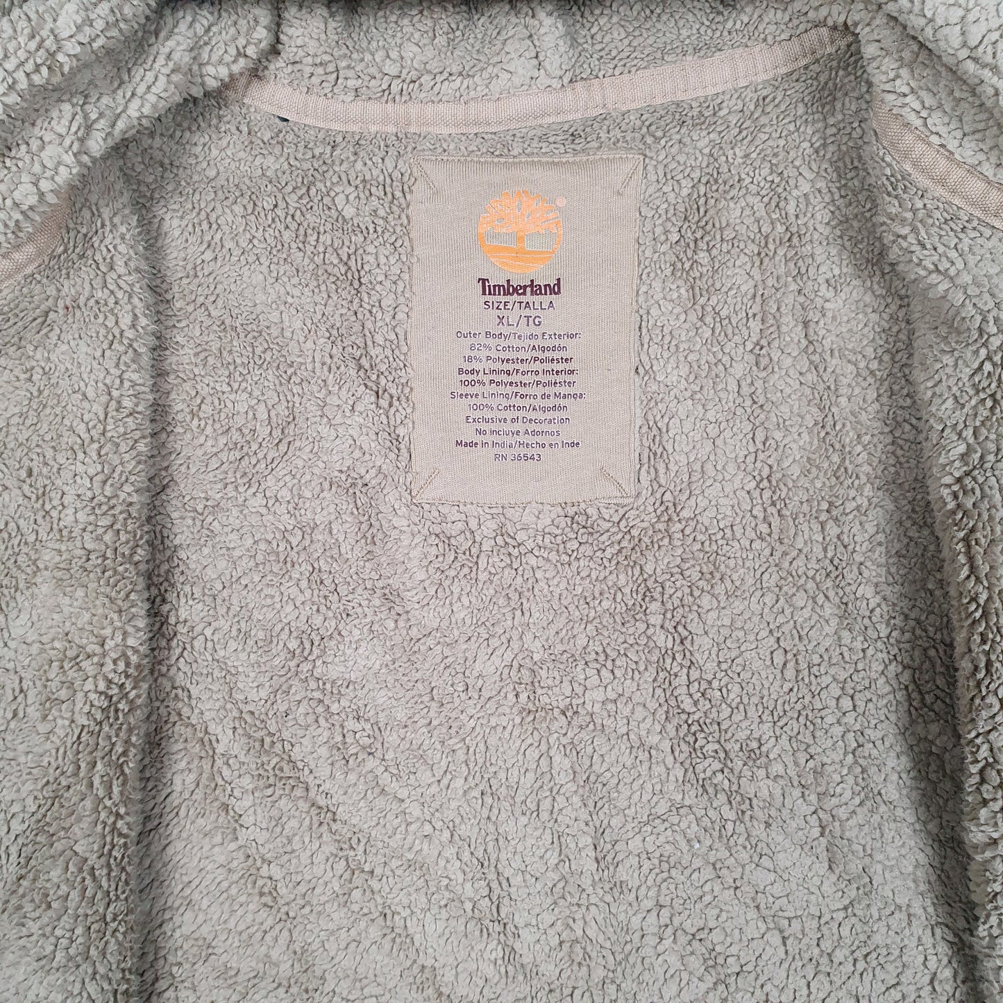 Mens Black Timberland Sherpa Lined Hoodie Full Zip Jumper