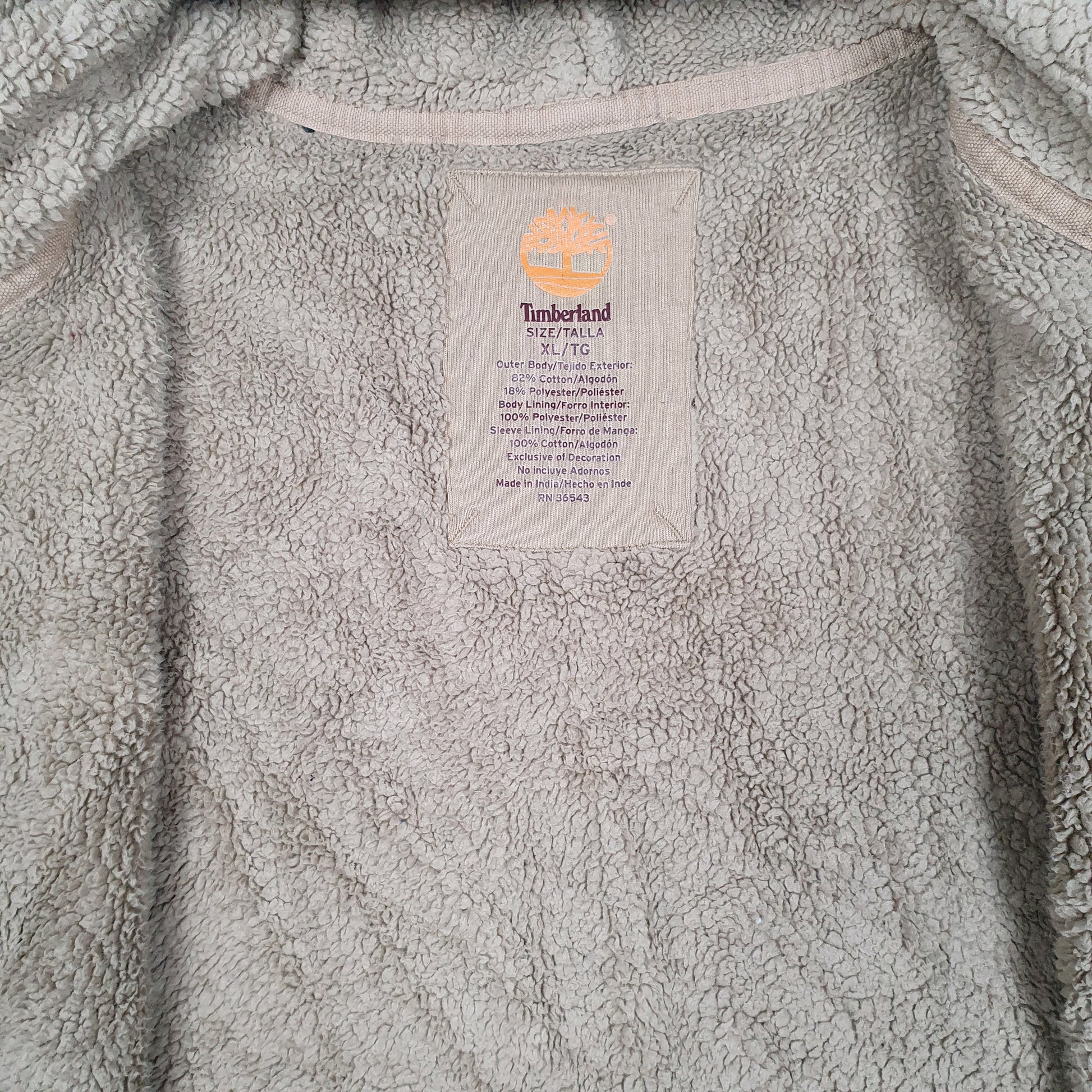 Mens Black Timberland Sherpa Lined Hoodie Full Zip Jumper