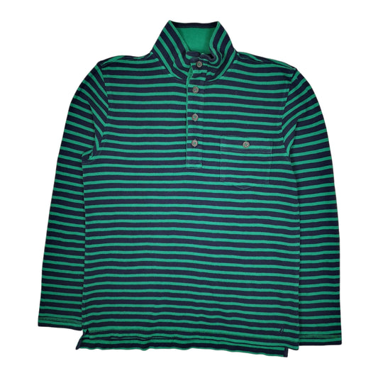 Mens Green Nautica Polo Shirt Quarter Zip Jumper