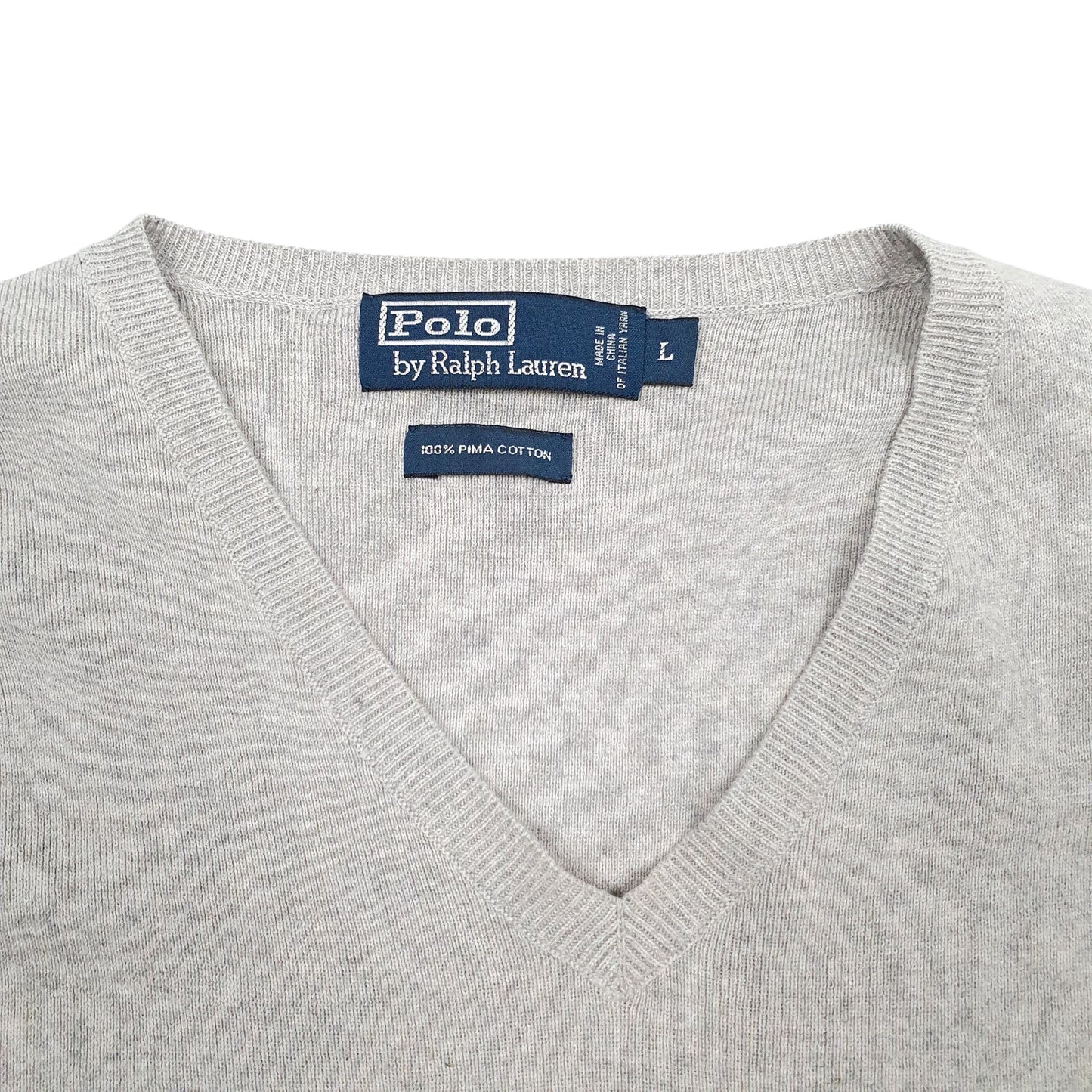 Mens Grey Polo Ralph Lauren Stretch Vest Jumper