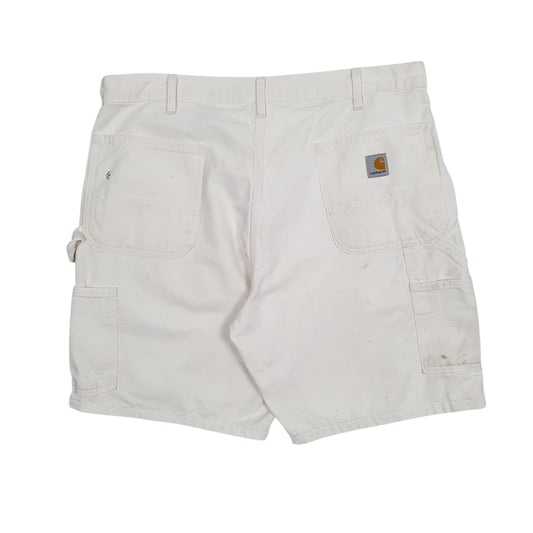 Mens White Carhartt Vintage Made In USA Full Zip Shorts