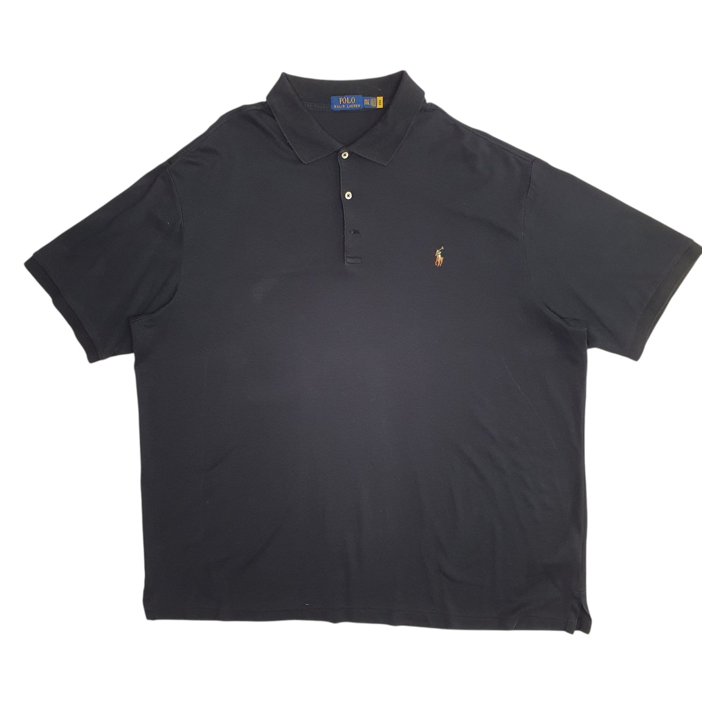 Mens Black Polo Ralph Lauren Stretch Short Sleeve Polo Shirt