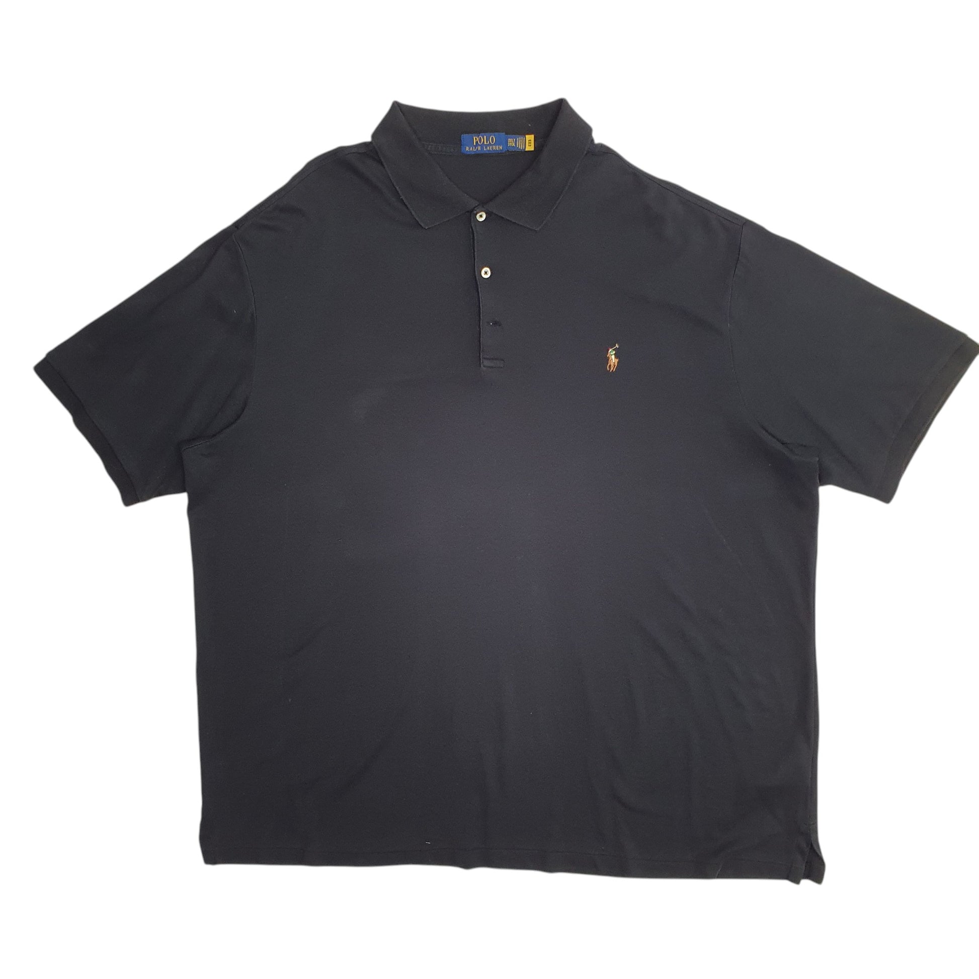 Mens Black Polo Ralph Lauren Stretch Short Sleeve Polo Shirt