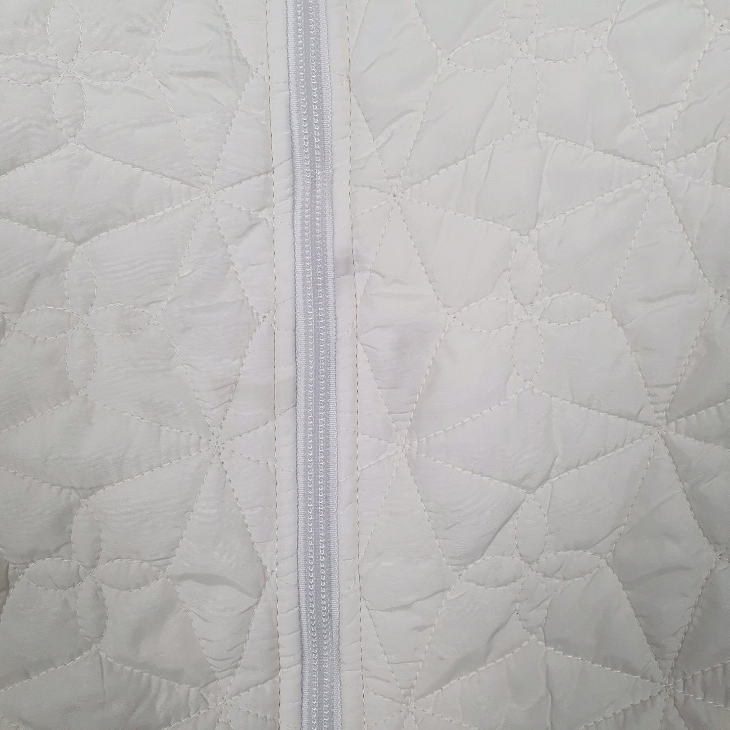 Womens White The North Face Padded Windbreaker Hoodie Coat