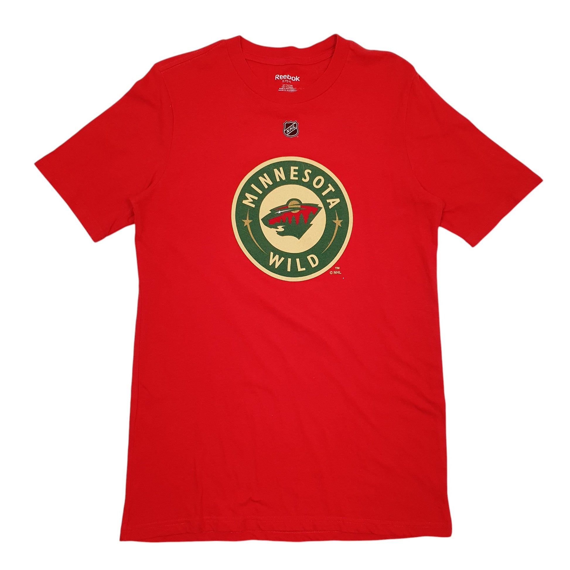 Mens Red Reebok NFL Minnesota Wild Short Sleeve T Shirt