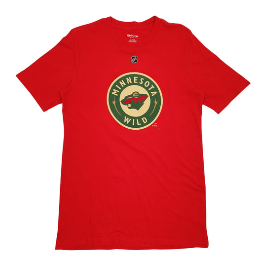 Mens Red Reebok NFL Minnesota Wild Short Sleeve T Shirt