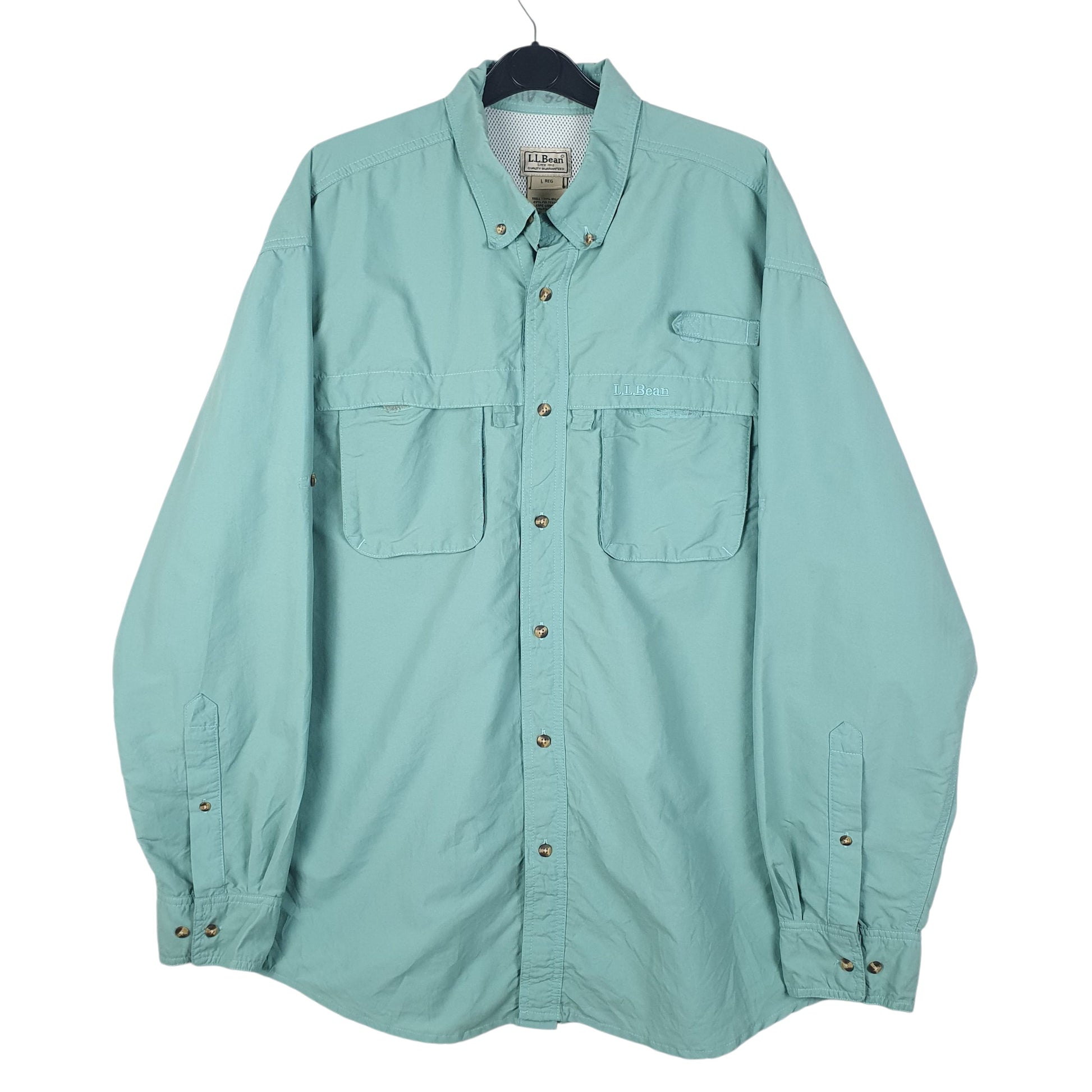 Mens Green L.L.Bean  Long Sleeve Shirt
